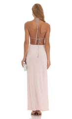 Two Toned Sequin Bikini Cutout Dress in Pink