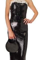 Embroidered Sequin Column Gown