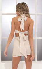 Halter Polkadot Dress in Champagne