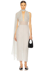 The Scarf Dress in Printed Silk Chiffon