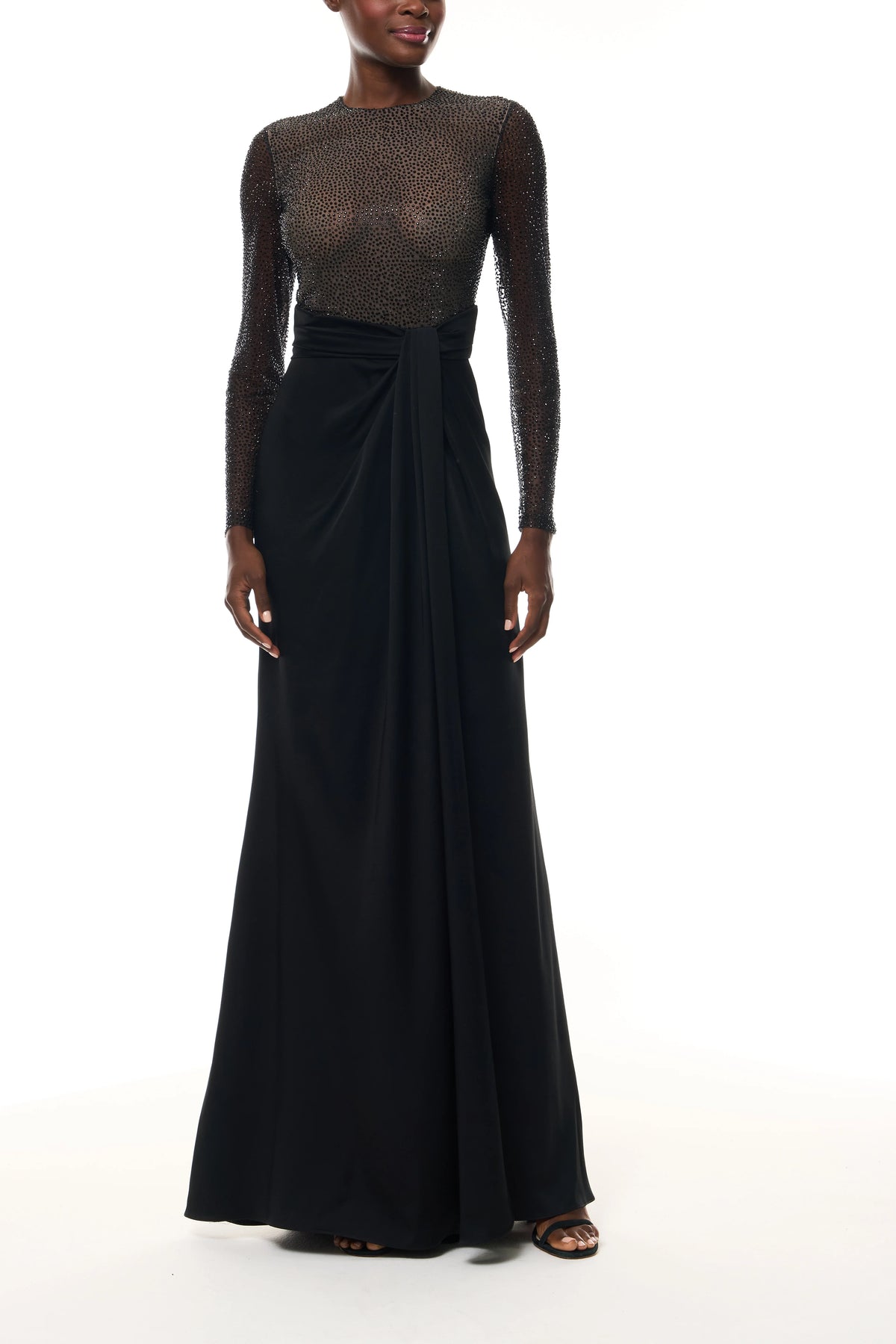 Noir Long Sleeve Hotfix Gown