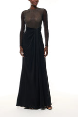Noir Long Sleeve Hotfix Gown