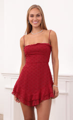 Fit and Flare Dress in Red