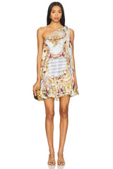 Tie One Shoulder Short Dress