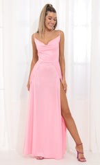 Metallic Maxi Dress in Pink Shimmer