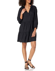 The Drop Women's @Caralynmirand Ruffle-Neck Tiered Mini Dress