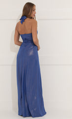 Shimmer Maxi Dress in Blue