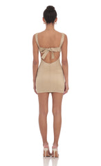 Square Neck Bodycon Dress in Almond