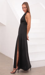 Halter Maxi Dress in Black