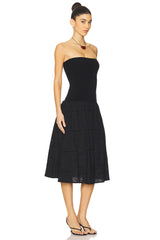 Ribbed Cotton Midi Dress