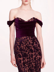 Velvet Cutwork Midi Dress