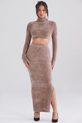 rose chenille maxi skirt