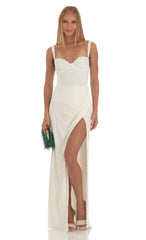 Lace Maxi Dress in Ivory