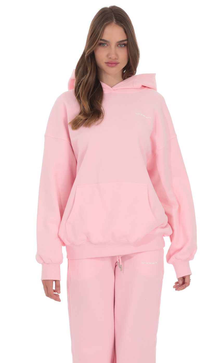 Fleece Lucy Hoodie in Pink