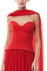 Vermilion Drop Waist Corset Gown