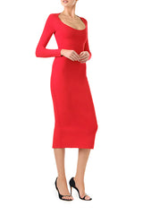 Long Sleeve Knit Midi Dress