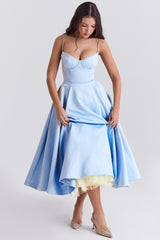 cinderella blue tulle midi dress