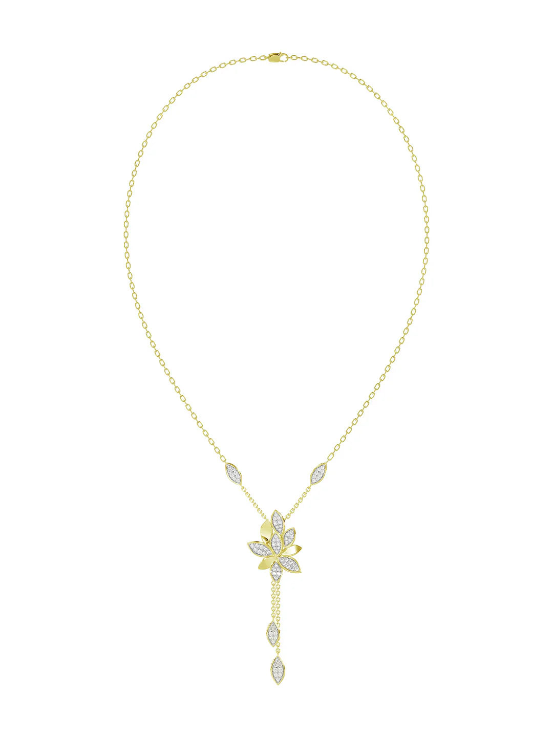 Wild Flower Yellow Gold Y Necklace