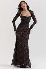 black lace maxi dress
