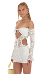 Lace Cutout Dress in White