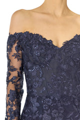 Embroidered Tulle Gown