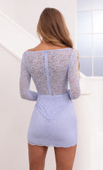 Off Shoulder Lace Dress in Lilac