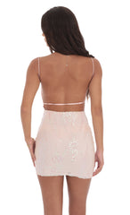 Iridescent Sequin Dress in Pink