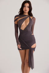 shadow layered mini skirt