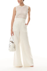 Ivory Scallop Knit Shell