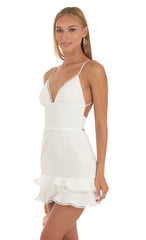 Double Ruffle Dress in White