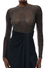 Noir Long Sleeve Hotfix Gown