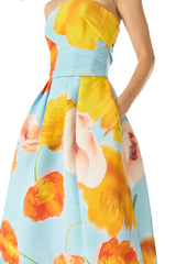 Poppy Floral Tea-Length Dress