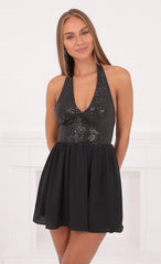 Halter Dress in Black