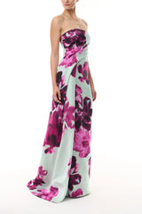 Electric Floral Column Gown