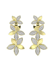 Wild Flower Yellow Gold Earrings