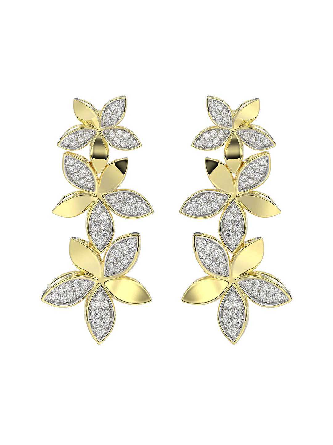 Wild Flower Yellow Gold Earrings