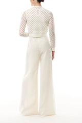 Ivory Scallop Knit Cardigan