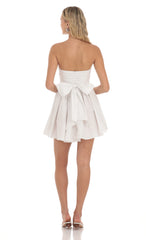 Strapless A-line Dress in White