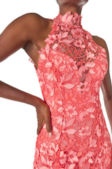 Lace Halter Trumpet Gown