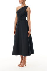 One Shoulder Noir Day Dress