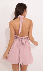 Halter Dress in Blush Pink