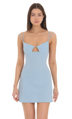 Cutout Bodycon Dress in Light Blue