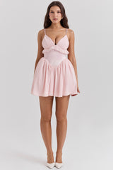 ballerina pink baby doll mini dress