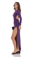 Open Back Maxi Dress in Purple