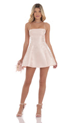 Sheen Fit and Flare Dress in Pink