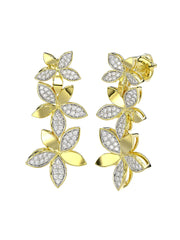 Wild Flower Yellow Gold Earrings