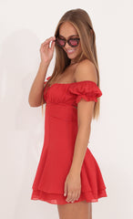 Dress in Chiffon Red
