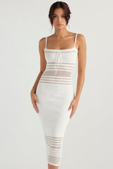 ivory dainty knit midi dress