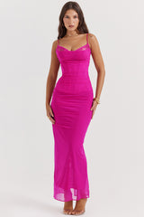 fuchsia maxi dress