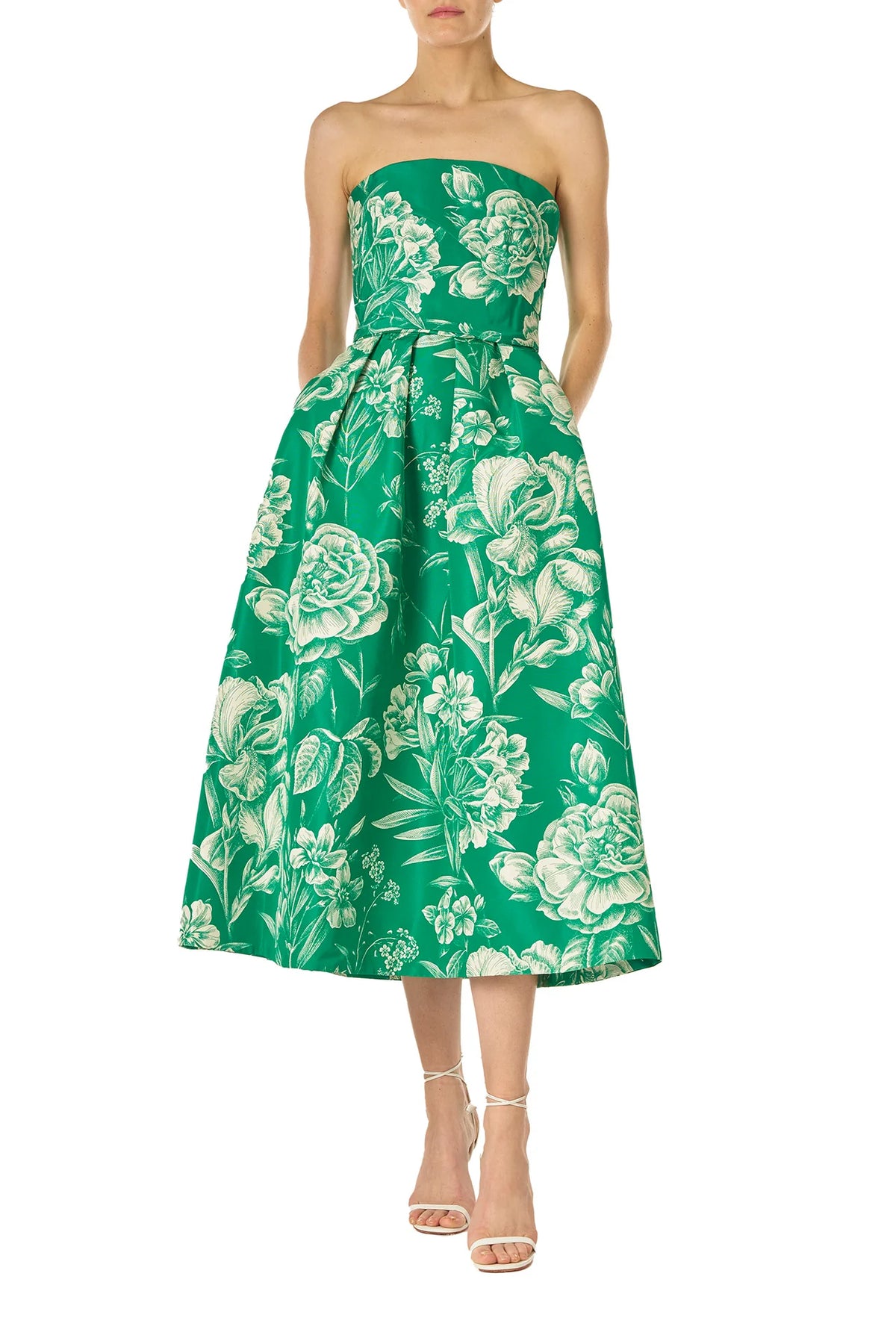 Floral Toile Strapless Dress